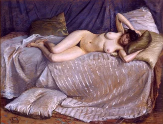 Nude Woman Lying on a Couch
